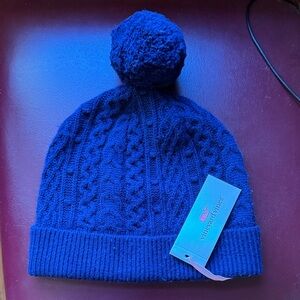 Vineyard Vines Blue Knit Pom-Pom Hat